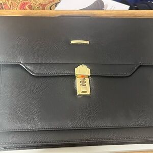 Elegant Black Leather Men's Briefcase